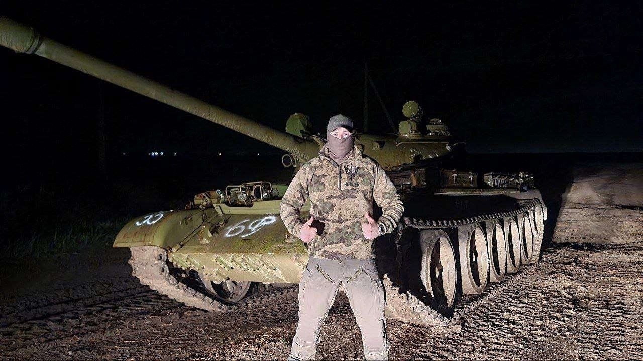 Российский Т-54/55 в Запорожской области