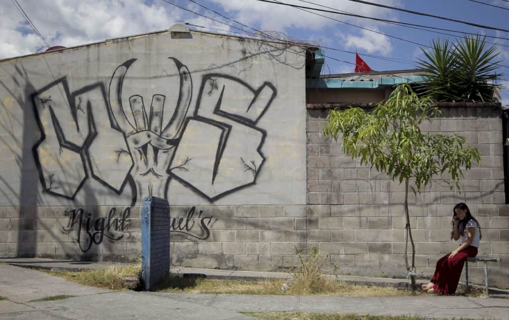 Граффити MS-13. Фото: Luis Galdamez/EFE/ZUMAPRESS.com